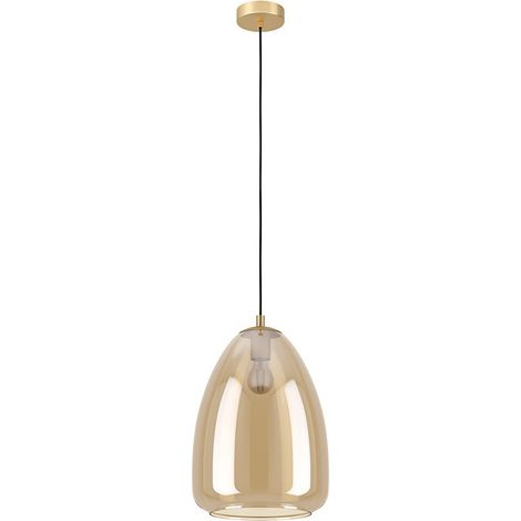 Lampadario Contemporaneo Alobrase 1 Luce Metallo Ottone Spazzolato (1/4)
