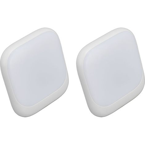 Lot de 2 veilleuses LED à détecteur de mouvement, blanc doux 2700K, avec capteur crépusculaire, pour escaliers, cuisines et salles de bains. Prise UE 220-240V. (1/5)