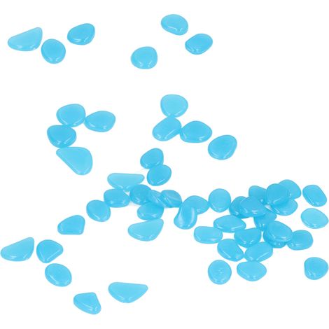 [Pierres lumineuses] Pebbles lumineux phosphorescents pour jardin et allées 200/bag en résine bleu foncé rechargeables (1/5)