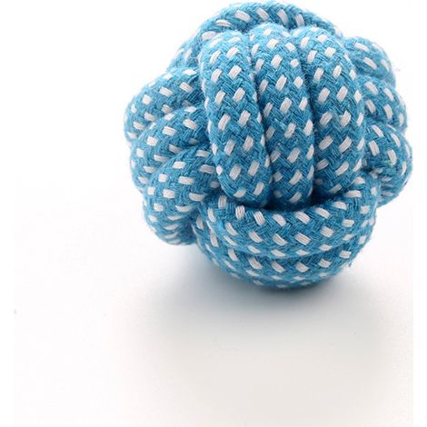 3 pièces zhuang animal de compagnie coton corde tissé balle chien jouet Teddy dentition résistant jouet pour chat(bleu) (1/4)