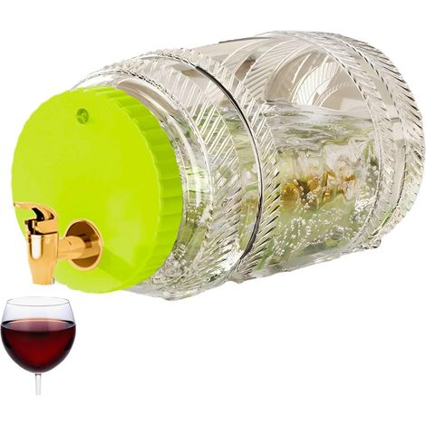Pichet à eau de grande capacité avec couvercle – Distributeur de thé glacé étanche avec robinet, carafe résistante à la chaleur pour le thé, le jus et les boissons – Pichet à thé glacé avec couvercle (1/5)