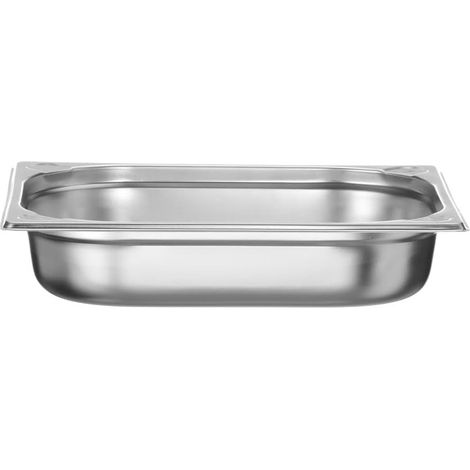 GN 1/2 Edelstahlbehälter, 4 l Fassungsvermögen, verstärkte Ecken, -40 °C bis 250 °C, geeignet für Backofen, Gefrierschrank und Wasserbad (1/4)