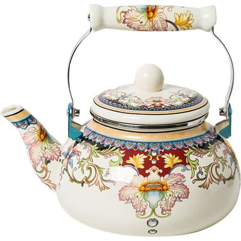 Vintage Kettle, Kettle, 2L Gas Kettle, Enamel Teapot for Stovetop (1/5)