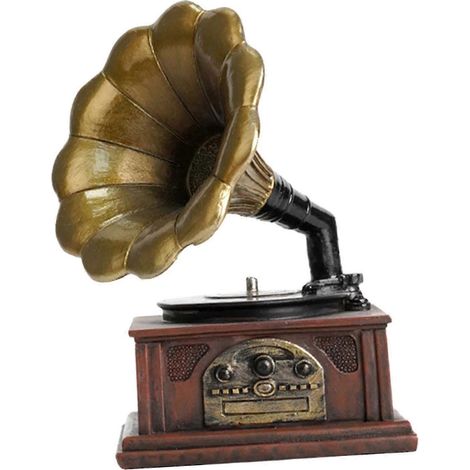 Sammlerfigur im Vintage-Stil, ideal als Geburtstagsgeschenk, aus Kunstharz, Retro-Dekoration für Einweihungspartys oder Valentinstag.-Phonograph9x9x11.5cm (1/5)