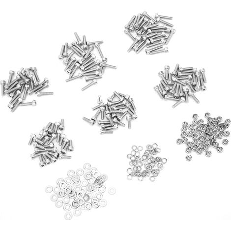 150 vis à tête hexagonale creuse M4 en acier inoxydable 304, 50 écrous hexagonaux, 100 rondelles (1/5)