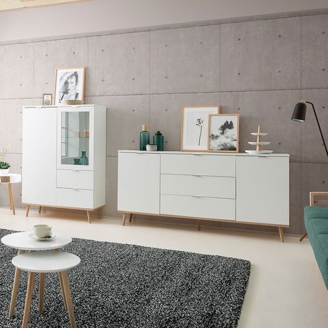 Calicosy Copenhague Buffet Weiß Sonoma Eiche 180 cm (1/5)