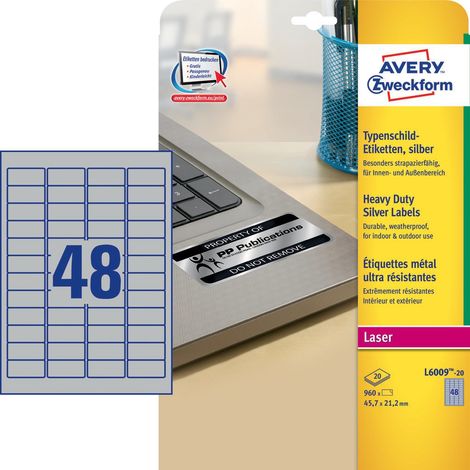 Avery L6009-20 etiqueta de impresora
