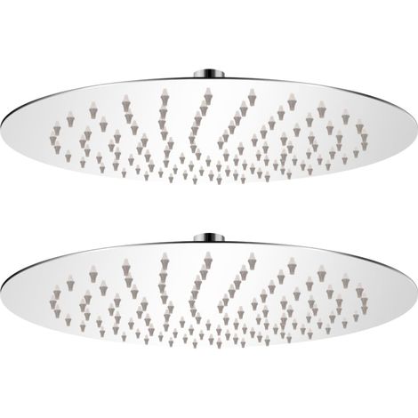 Rain Shower Head 2 pcs Stainless Steel Ø 25 cm vidaXL