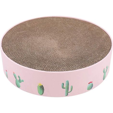 Jouet pour chat en carton ondulé, grattoir à herbe à chat, tapis grattoir à griffes, jouet pour chaton - rose, grand (1/5)
