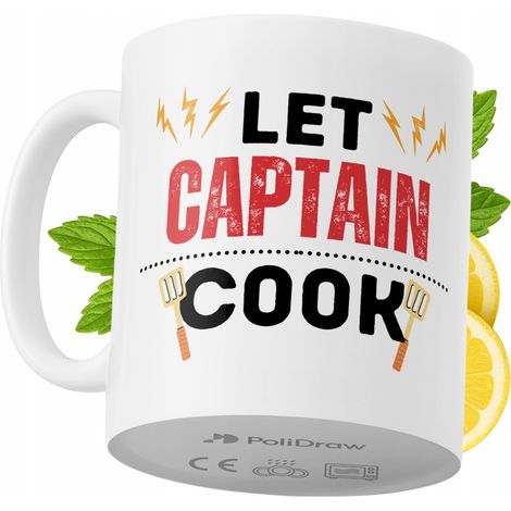 Mug humoristique « Capitaine » avec texte amusant et design graphique. Idéal pour les anniversaires, les fêtes et les occasions spéciales. Mug premium pour la maison, le bureau et le travail. Blanc, 3