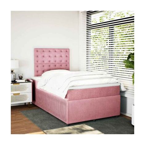 Sommier Snowco (avec matelas), motif roses, 120 × 200 cm, en velours, velours doux et confortable, pour chambre, décor moderne, facile à assembler (1/5)