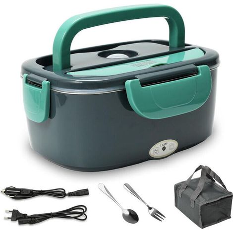 Elektrisch beheizbare Lunchbox (60 W) mit zusätzlichem 1,5-Liter-Fach, für LKW, Büro und Reisen, mit 12-V-/24-V-/220-V-Netzteil (1/4)
