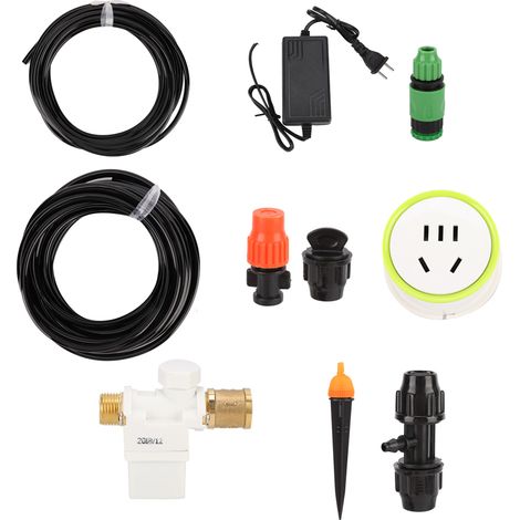 Arroseur automatique WiFi pour jardin, système d'irrigation goutte-à-goutte et brumisation, minuterie programmable via application mobile, kit complet avec tuyaux et buses ajustables, installation fac (1/5)