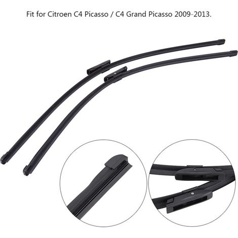Set mit 2 Scheibenwischerblättern für die Frontscheibe, links und rechts – Weiches Gummi – Länge 81 cm und 76,5 cm – Passend für Citroën C4 Picasso 09-13