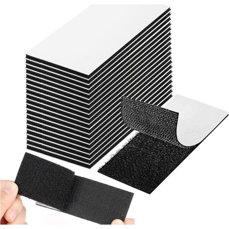 Scratch Autocollant Double Face,Bande Agrippantes AdhéSives, Extra Stark Adhésif (Noir, 50mm100mm-20pcs) (1/5)