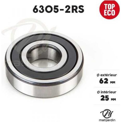 Roulement à billes 6305-2RS. Double étanchéité. Ø 62 mm. 1er Prix (1/3)
