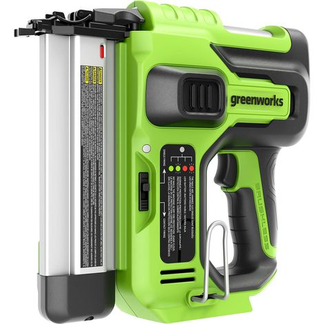 Greenworks GD24BN Chiodatrice a Batteria 110pz/min, Capacità 110 Chiodini, per Chiodi 18GA da 20-50mm, SENZA Batteria 24V e Caricabatteria, Garanzia 3 Anni (1/5)