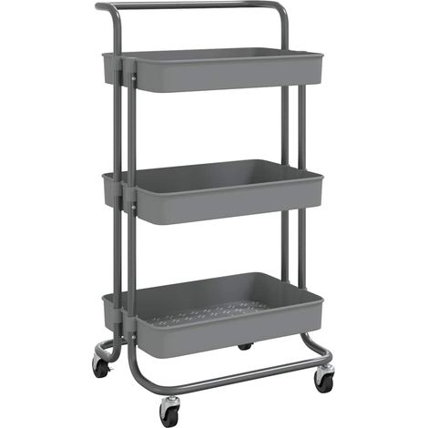 Maison Exclusive - Carrello da Cucina 3 Ripiani Grigio 42x35x85 cm Ferro e ABS (1/5)