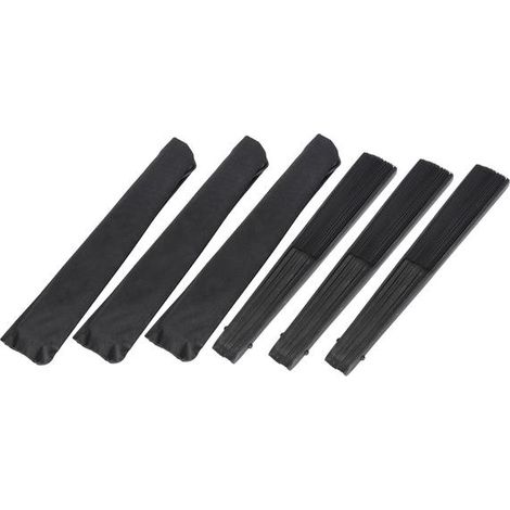 Lot de 3 éventails pliables rétro en bambou noir décoratifs avec étui (1/5)