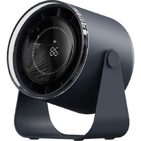 Ventilateur de bureau ultra-silencieux, inclinaison réglable à 115°, 100 vitesses de ventilation, rechargeable par USB, portable (bleu et noir) (1/5)