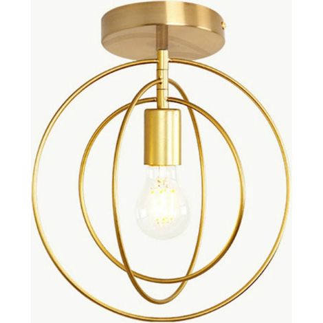 1 lustre rond doré, type plafonnier
