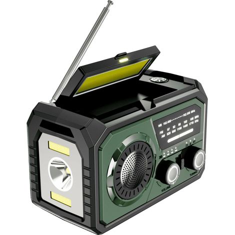 Radio d'urgence à manivelle 16000mAh, sans fil, météo, NOAA/AM/FM, Portable, solaire (1/5)
