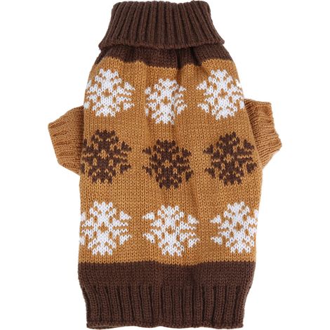 Pull Tricot Pour Chien - Motif Flocon De Neige - Vêtement Hiver Chaud Et Doux - Disponible En 4 Tailles (1/5)