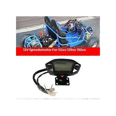 12V Motorrad-Tachometer, Drehzahlmesser und Kilometerzähler für 110ccm, 125ccm, 150ccm, 200ccm, 250ccm Dirt Bikes, ATVs und Go K