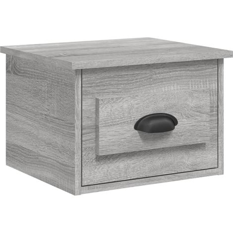 Comodino sospeso con cassetto 41,5 x 36 x 28 cm multistrato grigio DEC034330