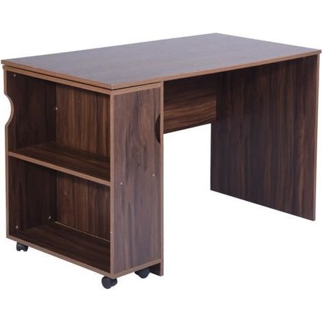 Bureau - Style urbain - 120 cm - 2 étagères - Panneaux de particule - Marron (1/5)