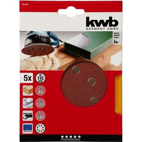 KWB lija disco 115 mm grano 80 velcro 8 agujeros 49491808 , lija disco 115 mm grano 80 velcro 8 agujeros 49491808