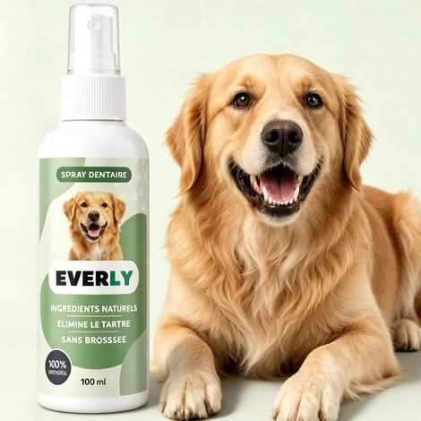 Spray dental Everly para perros, 100% natural, elimina el sarro y refresca el aliento (100 ml) (1/5)