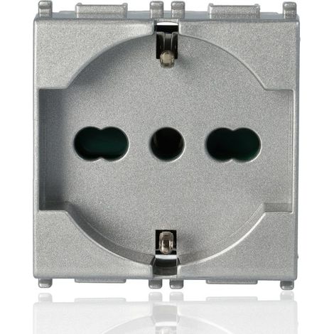 VIMAR 14210.SL - Presa 2P+T 16A universale Silver (Plana) (1/2)