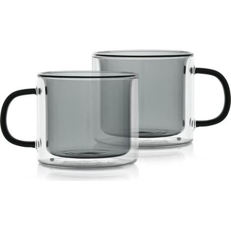 Set mit 2 Thermogläsern 250 ml Grau für Kaffee Farg Duka (1/5)