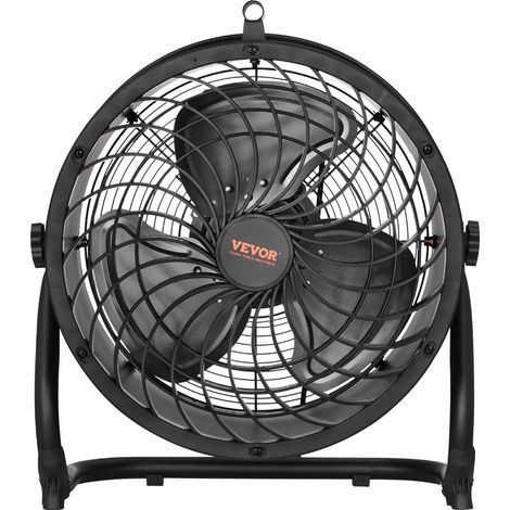 Bodenventilator, 3 Gang, Windmaschine, 355,6mm, 360° verstellbare Neigung, 7,2 m/s Luftstrom, großer Metallventilator, für Zuhause, Fitnessstudio, Büro, Garage, Geschäftsräume (1/5)