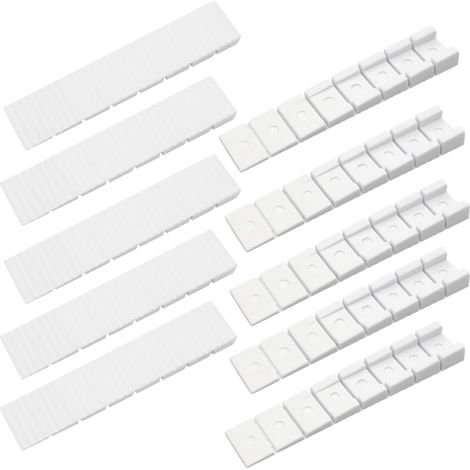 CSPARKV 10 piezas de cuñas para muebles, cuñas de plástico, cuñas universales para muebles, con puntos de ruptura incorporados, para nivelar puertas, cajones, gabinetes, etc., 8 20 98 mm (blanco)