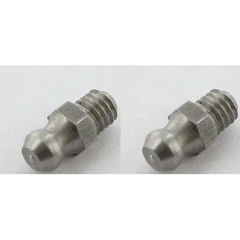 2x graisseur droit M6 angle 180° inoxydable embout graissage pompe à graisse manuelle hydraulique tracteur engin agricole tractopelle