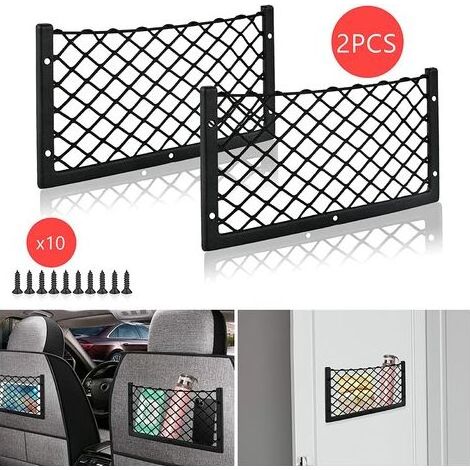 - 2 Stück Kofferraumnetz 36x18CM, Auto-Aufbewahrungsnetz, Kofferraum-Organizer-Tasche, Auto-Taschenorganizer für Autos, Wohnmobile, Boote, Zuhause (mit Schrauben) (1/5)
