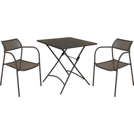 LUCKY - set tavolo da giardino con sedie in metallo cm 70x70x72 h (1/5)