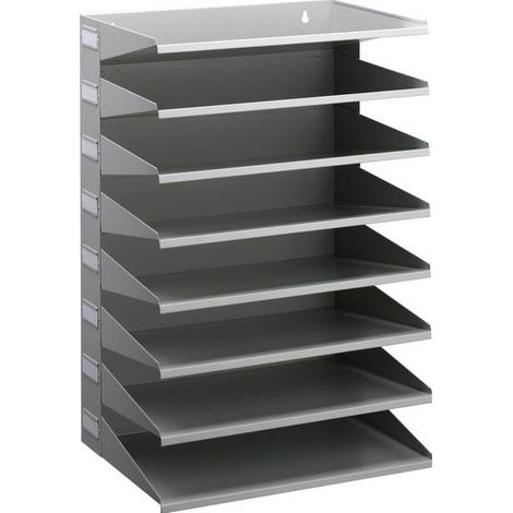 Poste de tri  8 Godets H540xl360xP250mm tôle en acier gris clair, RAL 7035 (1/5)