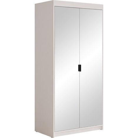 Armoire Novduni 114, Blanc, 191x90x53cm, Portes d'armoire: Avec des charnières, Nombre d'étagères: 0 (1/4)