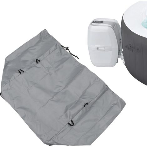 Funda protectora para bomba de jacuzzi inflable, Oxford 420D, color plata, resistente al agua y al polvo [Funda protectora gris para bomba de jacuzzi inflable] (1/5)
