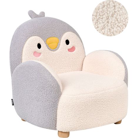 Kids Armchair Penguin HERVIK Boucle Grey (1/5)
