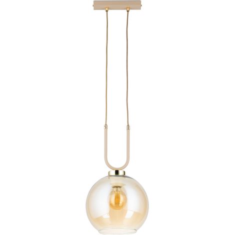 Lámpara colgante Mora de cristal beige 1xE27 20 (1/4)