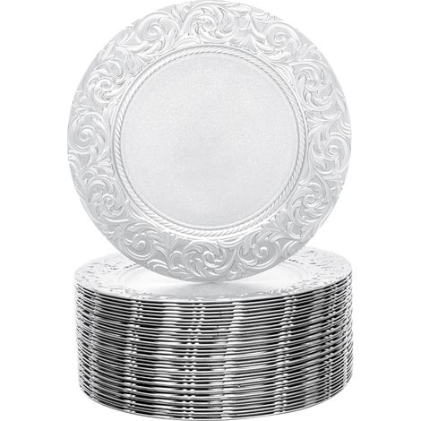 Placas de carga, diseño elegante, reutilizables, juego de 100, color plata. (1/2)