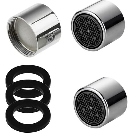 Mousseur Robinet M22, 3 Pièces Aérateur de robinet, Aerateur Robinet Economie Eau Avec Filtre en Acier Inoxydable pour Robinet Lavabo de Salle de Bain et Cuisine, Comprendre 3 Joints