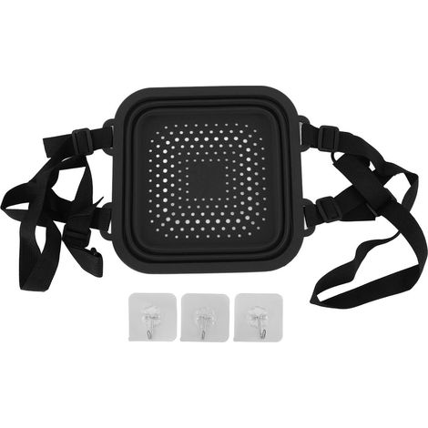 [Silicone Ice Bath Tub Bucket] Bassin pour bain glacé en silicone, portable et dépliante, technologie de refroidissement rapide, pour récupération sportive et santé, inclut 3 crochets, couleur noir (1/5)