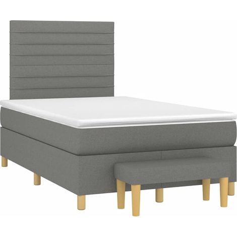 Maison Exclusive - Giroletto a Molle con Materasso Grigio Scuro 120x190cm Tessuto (1/5)
