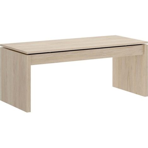 DEKIT - Mesa de centro elevable de color Natural - 43x102x50 cm - Modelo SIDE (1/5)