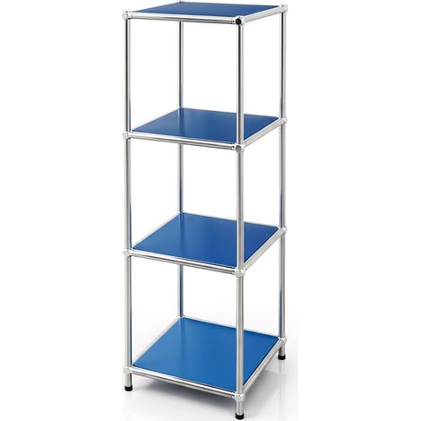 Metallregal Concept Epure MK-005 4-stöckiges Ablageregal mit offenen Ablagen Blau (1/4)